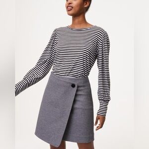 LOFT Mini Asymmetrical Pencil Skirt- Grey (Size 2)
